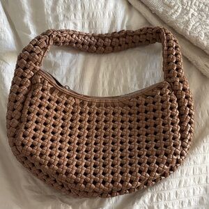 Sincerely Jules Tan Woven Hobo Bag